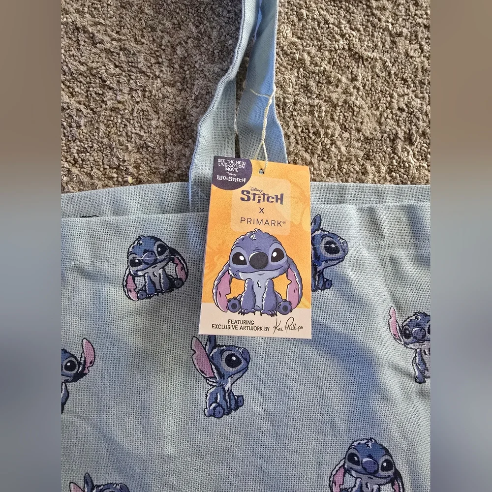 Primark Disney Stitch Blue Tote Bag - Picture 3 of 6